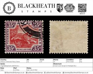 4227: Malaya, Federated Malay States SG73 35c Lilac & Red. 1931. Sc#70 Mi71 F...