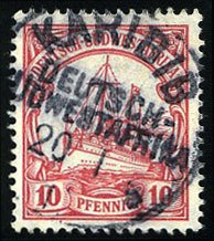 German Colonies, German South West Africa #28 (Mi. 26), 1906-19 10pf carmine,...