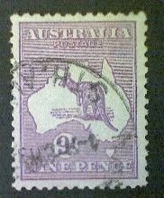 Australia, Scott #97, used (o), 1929, Kangaroo and Map, 9d, violet