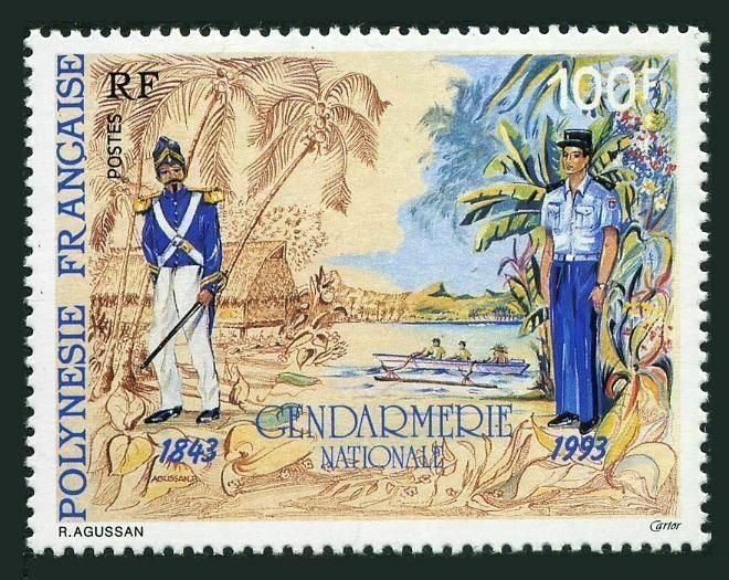 Fr Polynesia 627,MNH.Michel 643. French Gendarme in Tahiti,150th Ann.1993.