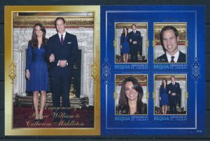 [107304] Bequia Gren. St Vincent 2011 Royal engagement Prince William Sheet MNH