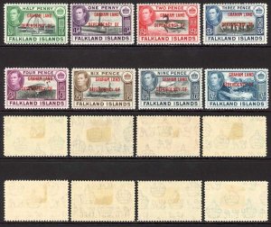 Falkland Islands SGA1/8 1944/5 KGVI Set of 8 Ovp Graham Land Dependency Of