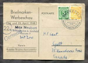 d95 - GERMANY 1948 Postal Card to Canada