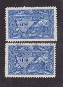 CANADA # 302 VF-MLH & LIGHTLY USED $1 FISHERMEN CAT VAL $75 AT 15%