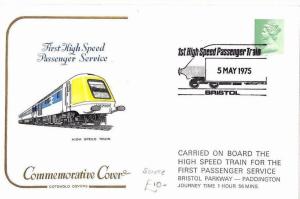 GB RAILWAY Cotswold Cover First High Speed Passenger Service BRISTOL 1975 AO219