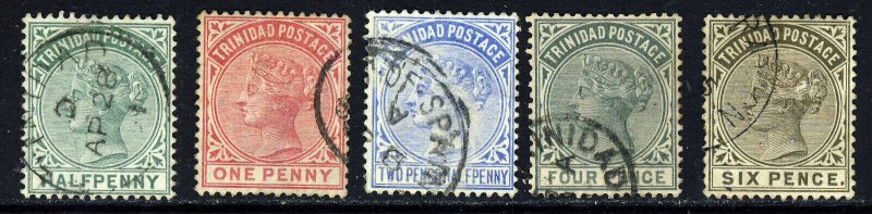 TRINIDAD Queen Victoria 1883-94 Part Set Watermark Crown CA SG 106 to SG 111 VFU 