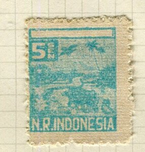 INDONESIA Revolutionary 1940s Issue; Early local printed Mint hinged value
