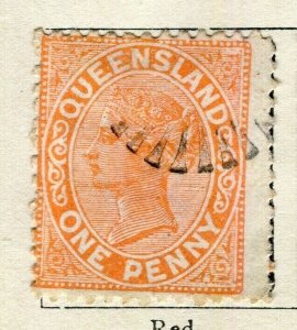 AUSTRALIA; QUEENSLAND 1882 early classic QV issue fine used 1d. value