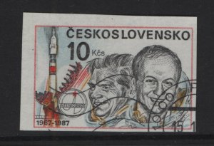 Czechoslovakia #2653a cancelled 1987 cosmonauts imperf. 10k