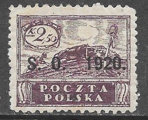 Eastern Silesia: 2.50 Plowing Field overprint, MH, F-VF