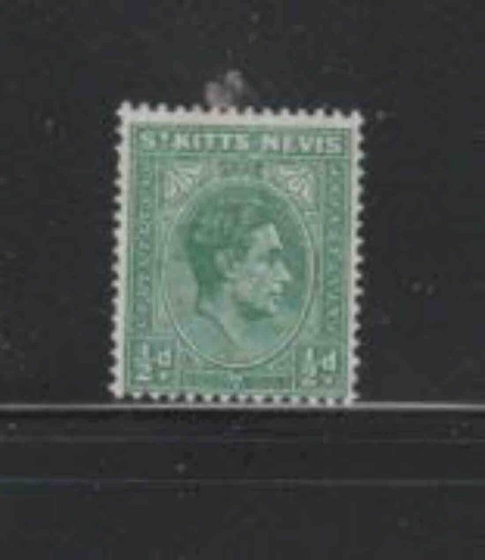 ST. KITTS- NEVIS #79 1938 1/2p KING GEORGE VI MINT VF LH O.G 