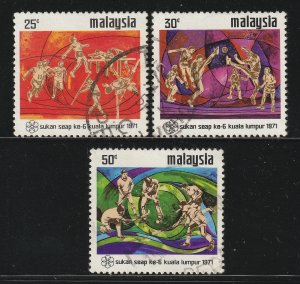 MALAYSIA 1971 6th South East Asian Peninsular Games Kuala Lumpur 3V USE SG#92-94