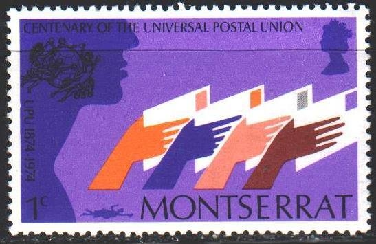 Montserrat. 1974. 305 from the series. 100 years of UPU. MNH.