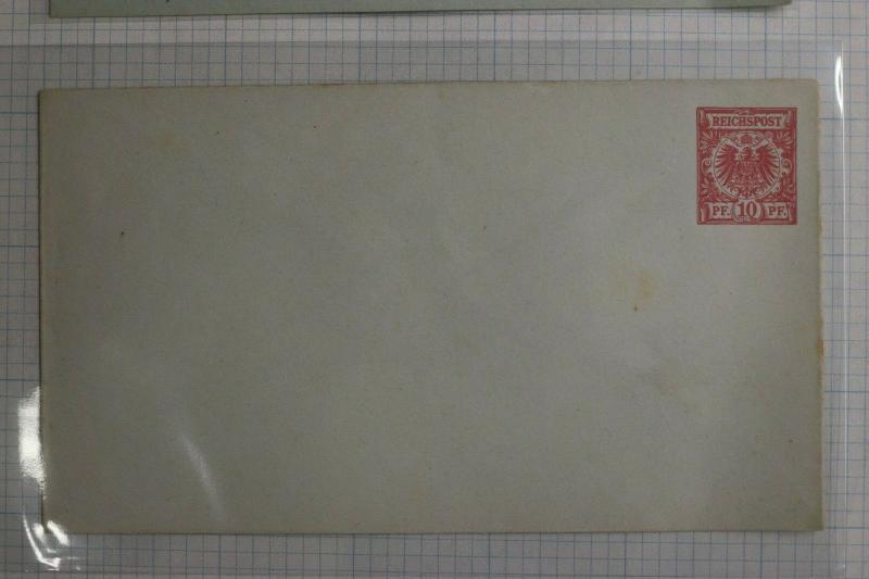 Germany Postal envelope HG#13 1890 Mint 10pf slight curve flap bluish paper DC