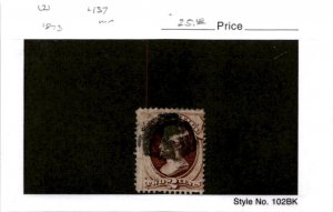 United States Postage Stamp, #157 Used, 1873 Jackson (AE)