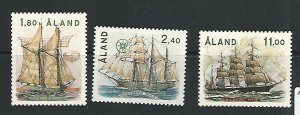 Aland - Finland, Postage Stamp, #31-33 Mint NH, 1988 Ships