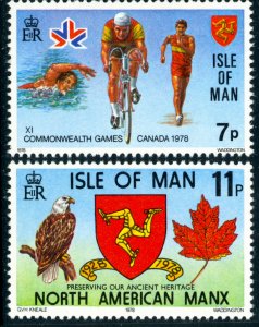 ISLE OF MAN 1978, Commonwealth Games and MANX Society MNH  SET # 139-140