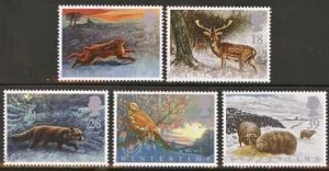 GB MNH Scott 1421-1425, 1991 animals in Winter, set of 5, Free Shipping