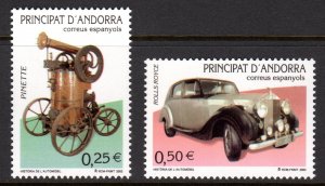 Andorra (Spanish) 2002 Sc#284/285 ROLLS-ROYCE/PINETTE HISTORIC AUTOMOBILES MNH