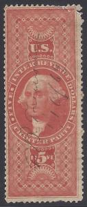 R 88 $5.00 US Internal Revenue - Charter Party 1862-71 Used