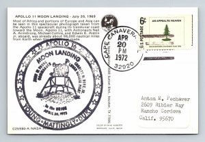 1972 Apollo 11 - Moon Landing - Africa, Europe & Asia Seen here PPC - F7511