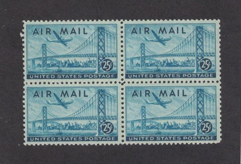 Scott C36 - Oakland Bay Bridge. Airmail. MNH.OG. Block of 4 .     #02 C36