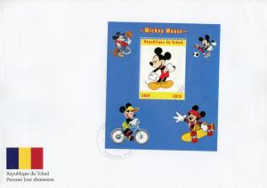 Disney Stamps Chad 2018 FDC Mickey Mouse Cartoons Animation 1v M/S