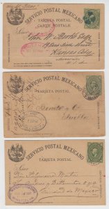MEXICO 1886-88 HIDALGO PS Mepsi PC6 thru PC9R SEVEN USED CARDS TONALA+ CV$210+