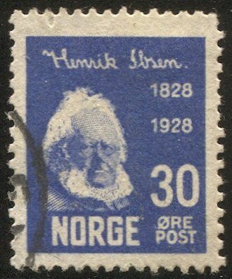 NORWAY 1928 Sc 135  30 ore Henrik Ibsen Used, VF