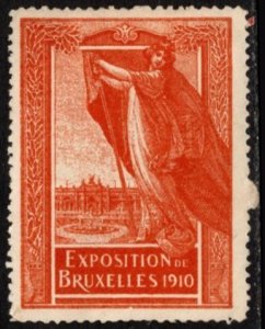 1910 Belgium Poster Stamp Brussels International Exhibition Unused