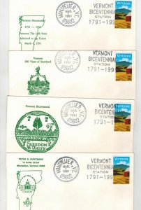 1991 VERMONT 2533 PETER HUNTSMAN SET OF 4 MONTPELIER PICTORIAL CANCELS