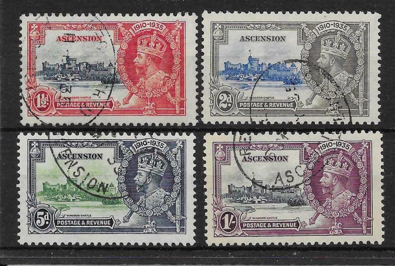 ASCENSION SG31/4 1935 SILVER JUBILEE SET USED