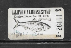 #Z3623 Used 1966 California Fishing Stamp