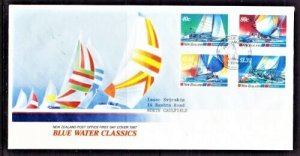 STAMP STATION PERTH New Zealand #867-870 Blue Water Classics Set FDC.