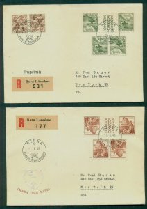 SWITZERLAND, 1948, Tete-Beche Pairs on two FDC's, much scarcer and VF