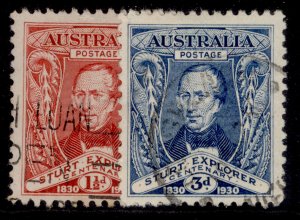 AUSTRALIA GV SG117-118, 1930 exploration of river murray set, FINE USED. Cat £11