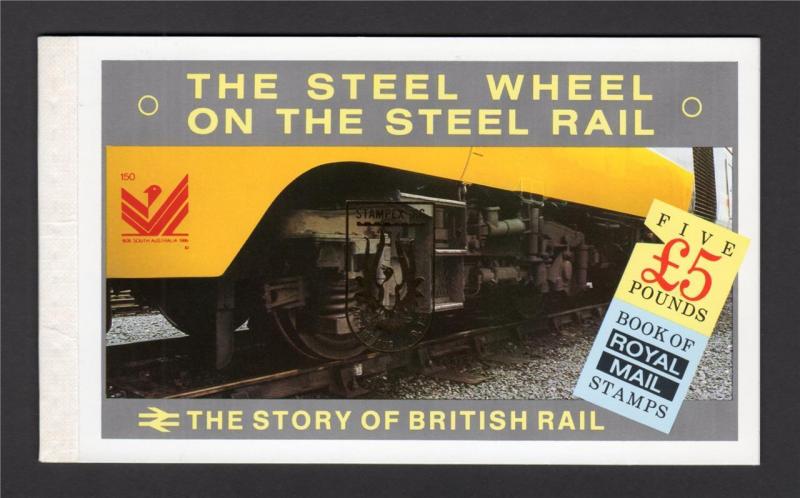 BRITISH RAIL PRESTIGE BOOKLET SG DX7 WITH STAMPEX ADELAIDE OVERPRINT 