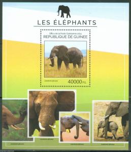 GUINEA 2014  ELEPHANTS SOUVENIR SHEET MINT NH