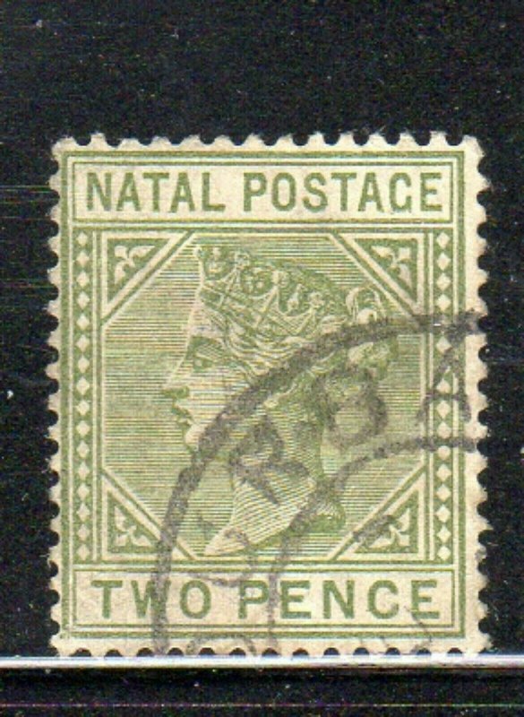 NATAL #74  1887  2p        QUEEN VICTORIA  F-VF  USED  e