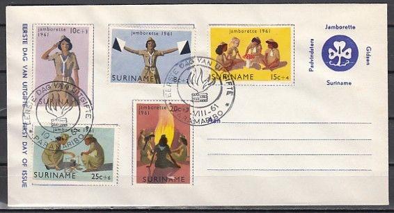 Suriname, Scott cat. B80-84. Girl Scout Jamboree. First Day Postal Envelope. *