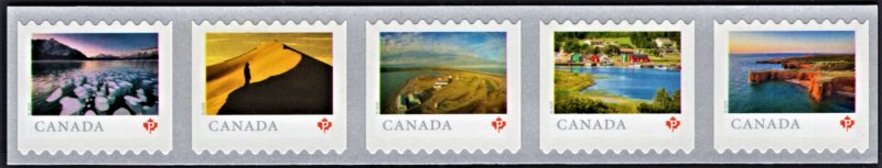 Canada 2020  Far & Wide Large Coil Strip of 5 MNH VF/XF Permanent Domestic Rate