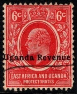 Vintage Uganda Revenue 6 Cents King Edward VII Used