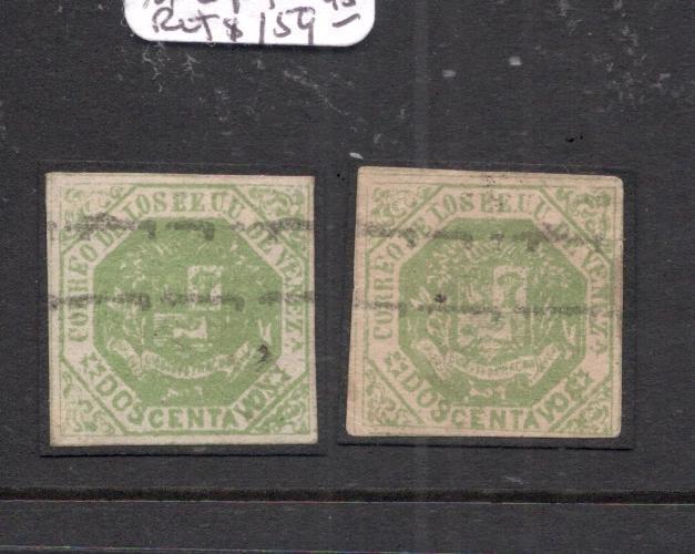 Venezuela 1873 2c green x 2 mint copies