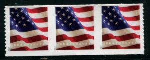 5158 US (49c) US Flag SA coil, MNH strip/3