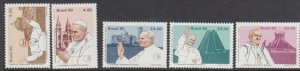 Brazil 1695-9 Visit of Pope John Paul II mnh