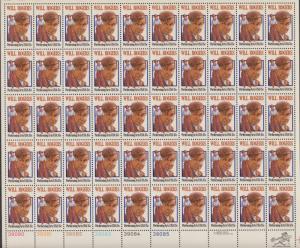 US #1801  Will Rogers  Full sheet of 50 -MNH
