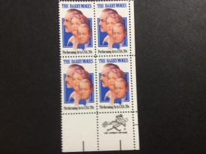 U.S.#2012 The Barrymores 20c Zip Block of 4, MNH.