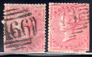 Great Britain  26, 26a  U, good color study  -   cat$250.00