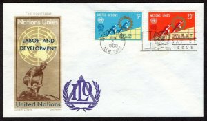 UN 199-200 Labor and Development FDC Overseas Mailers/Jackson