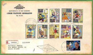 ZA1603 - SAN MARINO - POSTAL HISTORY - FDC DAY ONE COVER DISNEY 1971-